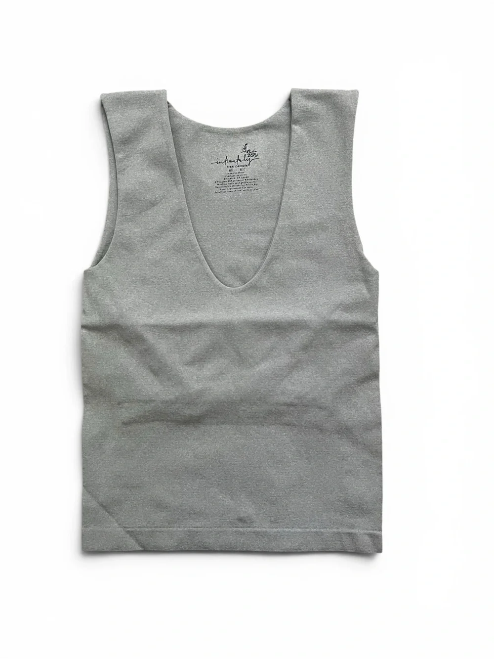 Free People Clean Lines Muscle Cami NWT Heather Grey Seamless